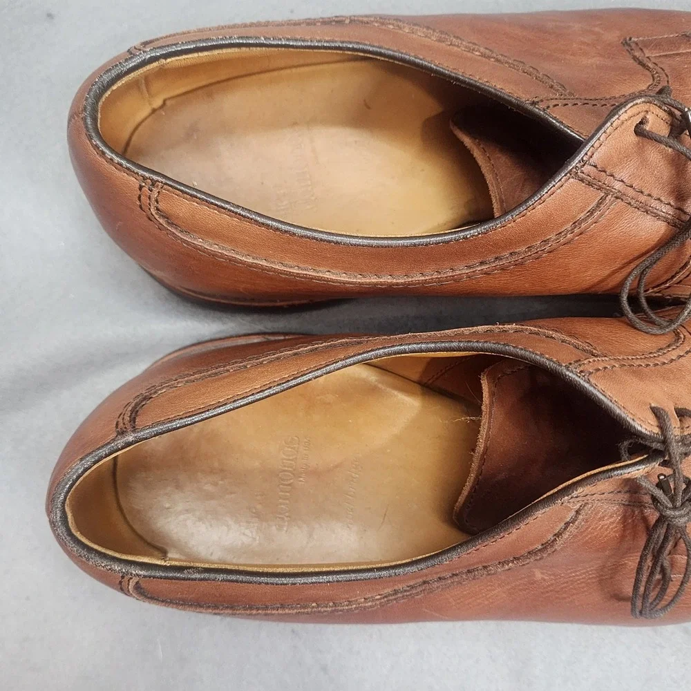 Allen Edmonds Stockbridge Split Toe Derby Brown Leather Mens 13 3E Wide Shoes